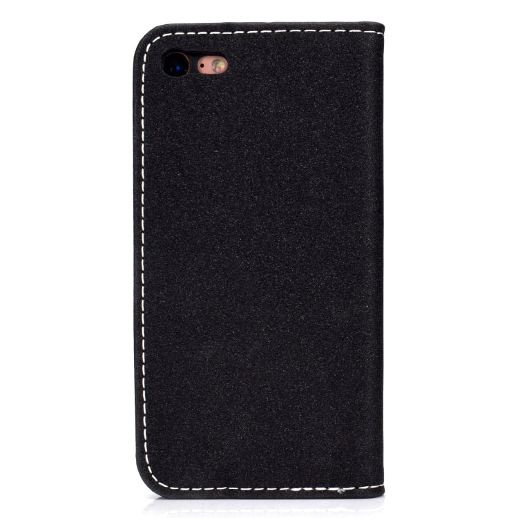 For iPhone SE 2022 / SE 2020 / 8 / 7 Solid Color Frosted Magnetic Horizontal Flip Leather Case with Card Slots & Holder