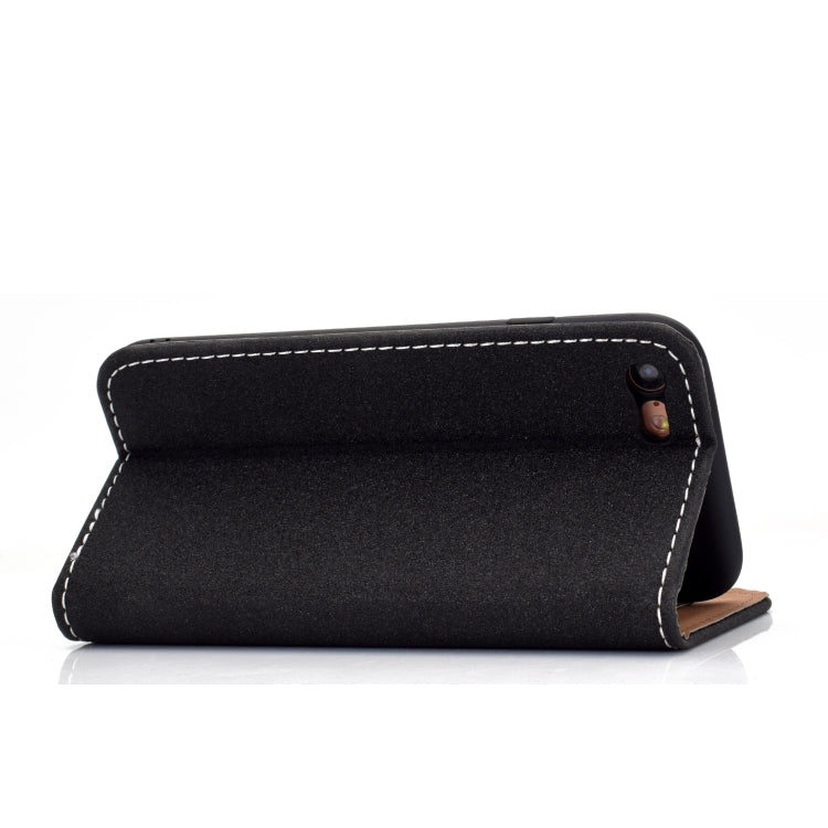 For iPhone SE 2022 / SE 2020 / 8 / 7 Solid Color Frosted Magnetic Horizontal Flip Leather Case with Card Slots & Holder