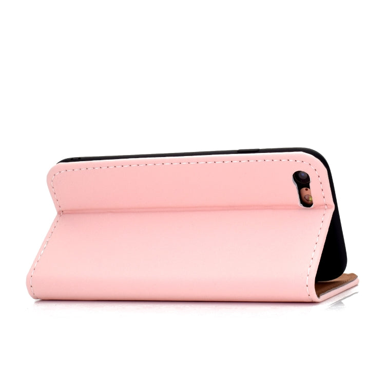 For iPhone SE 2022 / SE 2020 / 8 / 7 Solid Color Frosted Magnetic Horizontal Flip Leather Case with Card Slots & Holder