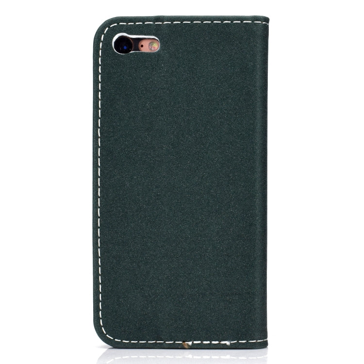 For iPhone SE 2022 / SE 2020 / 8 / 7 Solid Color Frosted Magnetic Horizontal Flip Leather Case with Card Slots & Holder