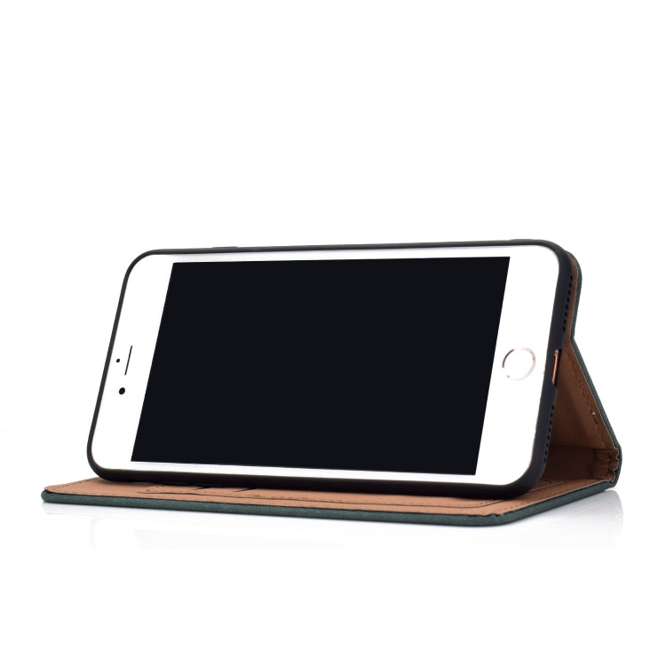 For iPhone SE 2022 / SE 2020 / 8 / 7 Solid Color Frosted Magnetic Horizontal Flip Leather Case with Card Slots & Holder