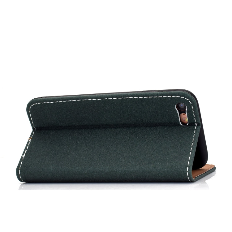 For iPhone SE 2022 / SE 2020 / 8 / 7 Solid Color Frosted Magnetic Horizontal Flip Leather Case with Card Slots & Holder