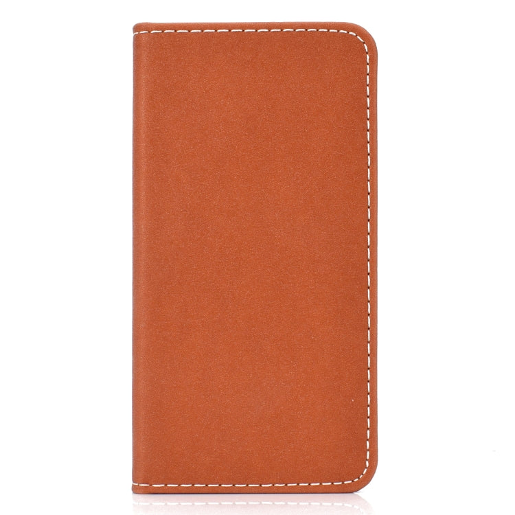 For iPhone SE 2022 / SE 2020 / 8 / 7 Solid Color Frosted Magnetic Horizontal Flip Leather Case with Card Slots & Holder