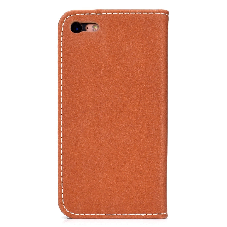For iPhone SE 2022 / SE 2020 / 8 / 7 Solid Color Frosted Magnetic Horizontal Flip Leather Case with Card Slots & Holder