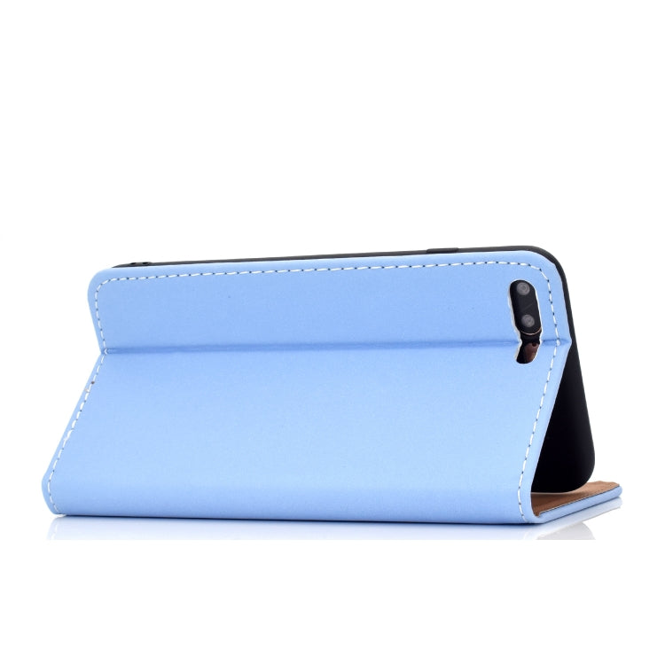 For iPhone 7 Plus / 8 Plus Solid Color Frosted Magnetic Horizontal Flip Leather Case with Card Slots & Holder