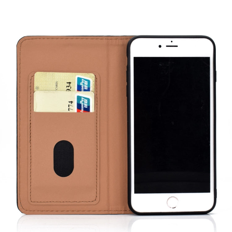 For iPhone 7 Plus / 8 Plus Solid Color Frosted Magnetic Horizontal Flip Leather Case with Card Slots & Holder