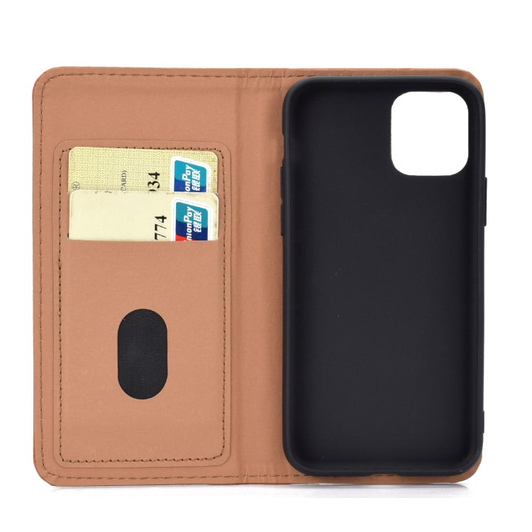 For iPhone 11 Pro Max Solid Color Frosted Magnetic Horizontal Flip Leather Case with Card Slots & Holder