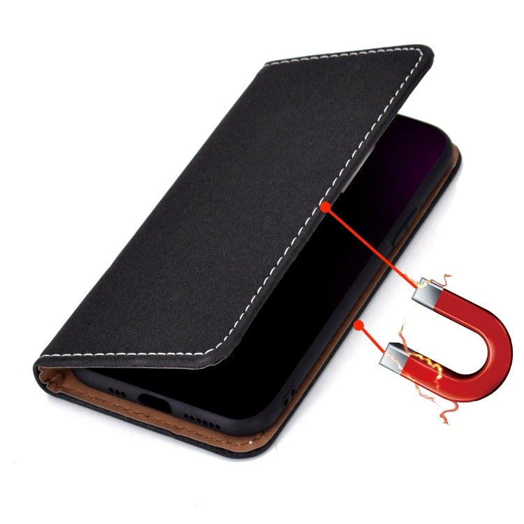 For iPhone 11 Pro Max Solid Color Frosted Magnetic Horizontal Flip Leather Case with Card Slots & Holder