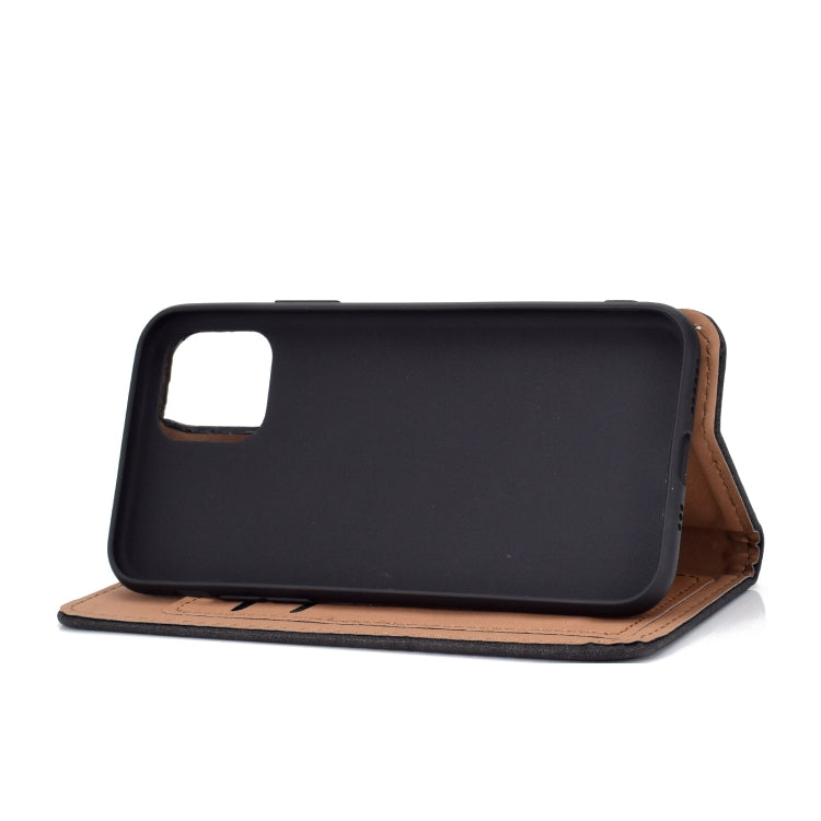 For iPhone 11 Pro Solid Color Frosted Magnetic Horizontal Flip Leather Case with Card Slots & Holder