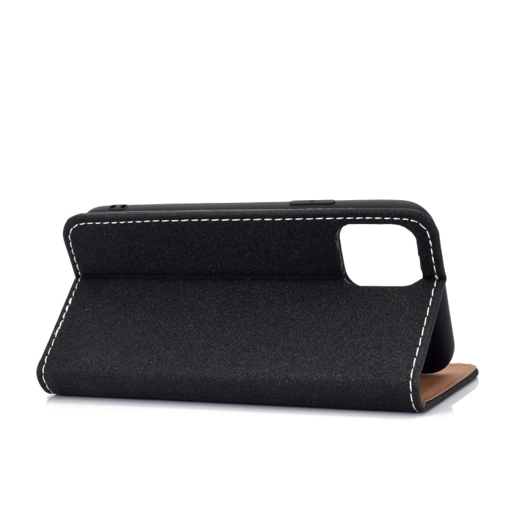 For iPhone 11 Pro Solid Color Frosted Magnetic Horizontal Flip Leather Case with Card Slots & Holder