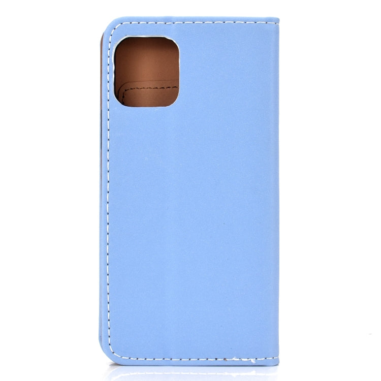 For iPhone 11 Solid Color Frosted Magnetic Horizontal Flip Leather Case with Card Slots & Holder
