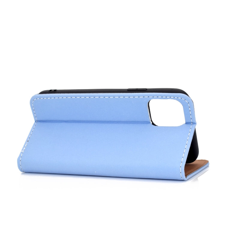 For iPhone 11 Solid Color Frosted Magnetic Horizontal Flip Leather Case with Card Slots & Holder