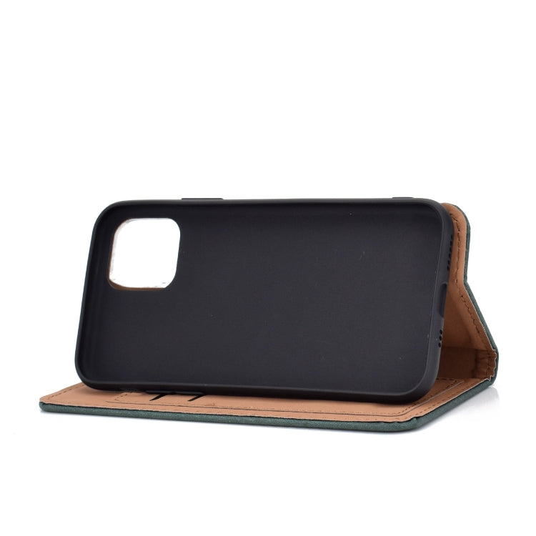 For iPhone 11 Solid Color Frosted Magnetic Horizontal Flip Leather Case with Card Slots & Holder