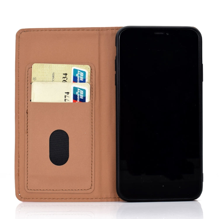 For iPhone X / XS Solid Color Frosted Magnetic Horizontal Flip Leather Case with Card Slots & Holder