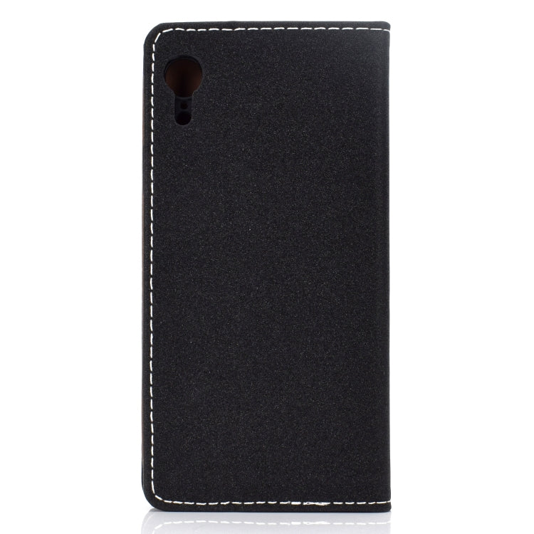 For iPhone XR Solid Color Frosted Magnetic Horizontal Flip Leather Case with Card Slots & Holder