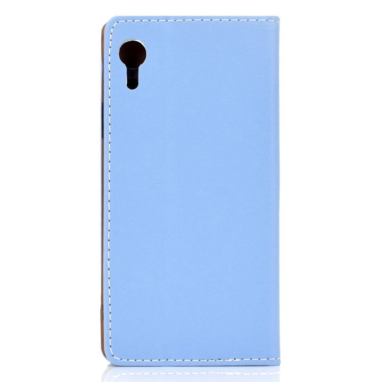 For iPhone XR Solid Color Frosted Magnetic Horizontal Flip Leather Case with Card Slots & Holder