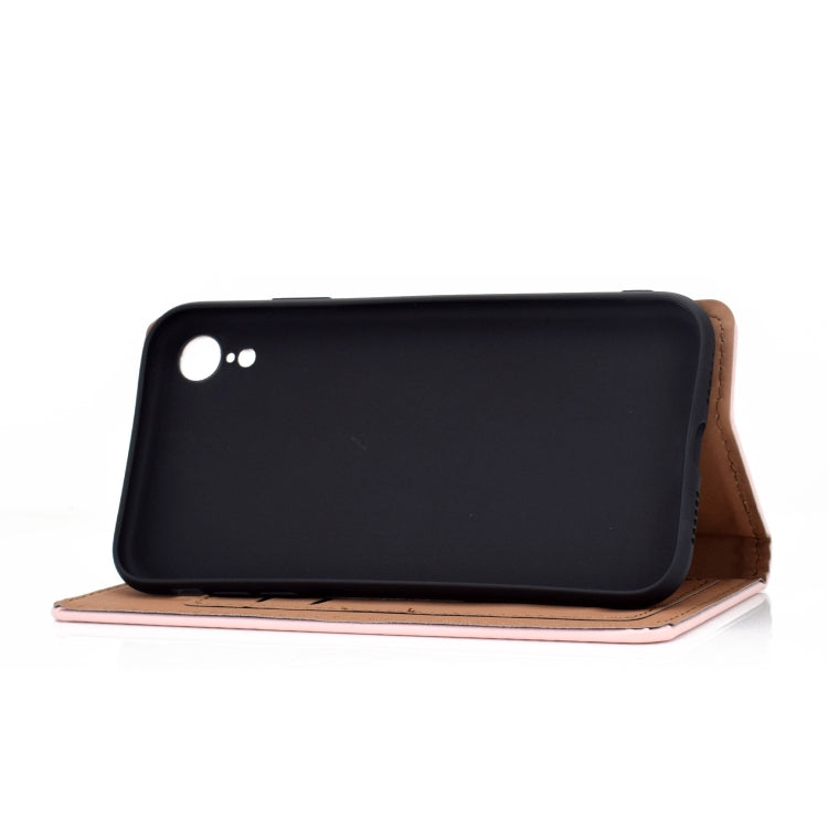 For iPhone XR Solid Color Frosted Magnetic Horizontal Flip Leather Case with Card Slots & Holder