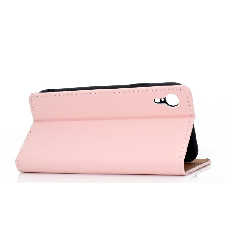 For iPhone XR Solid Color Frosted Magnetic Horizontal Flip Leather Case with Card Slots & Holder