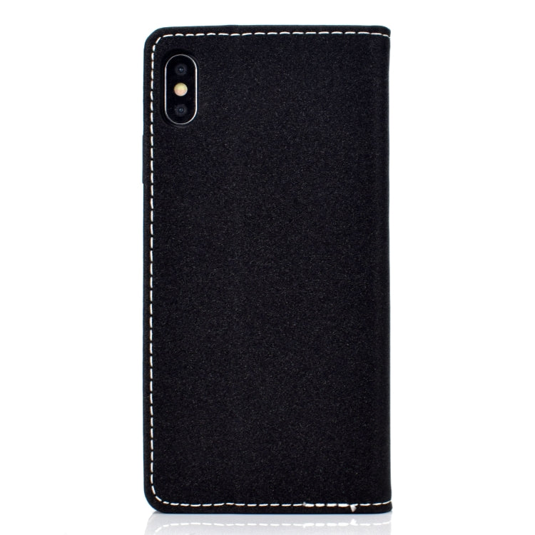 For iPhone XS Max Solid Color Frosted Magnetic Horizontal Flip Leather Case with Card Slots & Holder