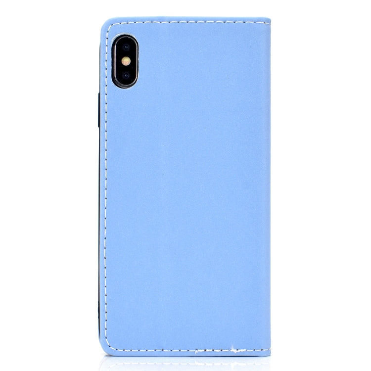 For iPhone XS Max Solid Color Frosted Magnetic Horizontal Flip Leather Case with Card Slots & Holder