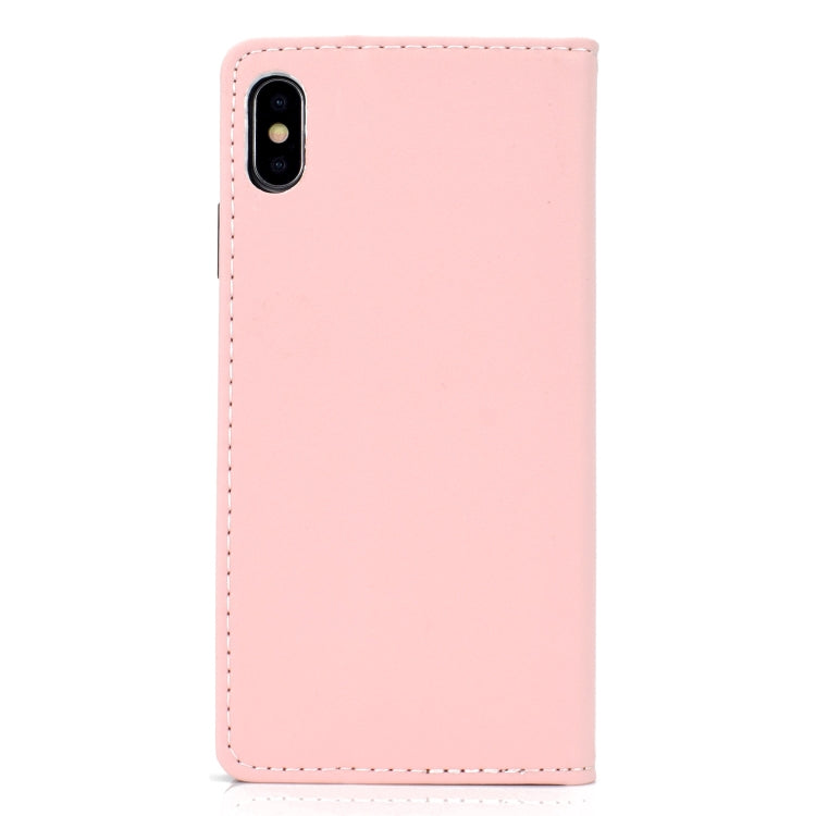 For iPhone XS Max Solid Color Frosted Magnetic Horizontal Flip Leather Case with Card Slots & Holder