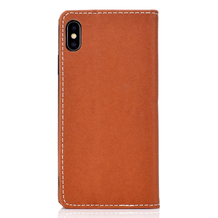 For iPhone XS Max Solid Color Frosted Magnetic Horizontal Flip Leather Case with Card Slots & Holder