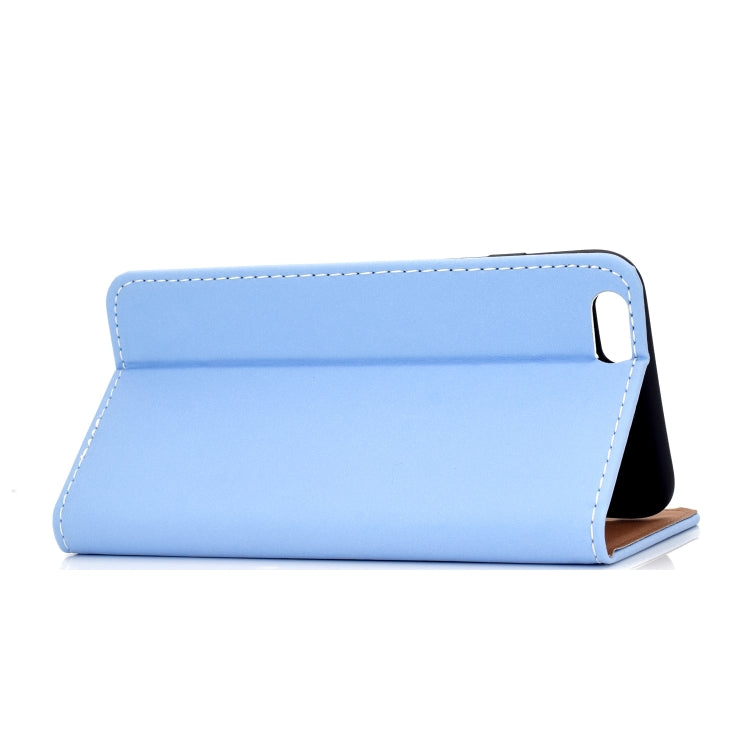 For iPhone 6 Plus Solid Color Frosted Magnetic Horizontal Flip Leather Case with Card Slots & Holder