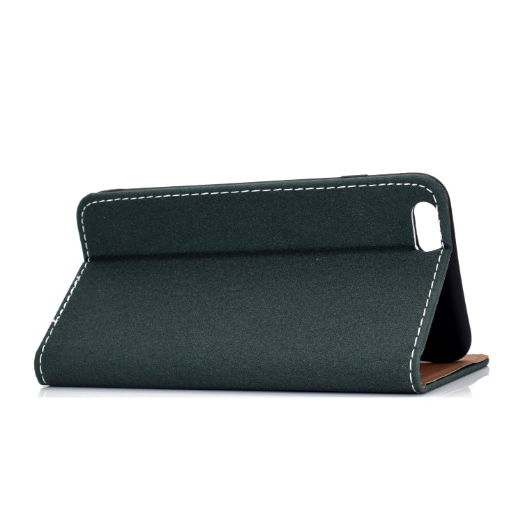 For iPhone 6 Plus Solid Color Frosted Magnetic Horizontal Flip Leather Case with Card Slots & Holder