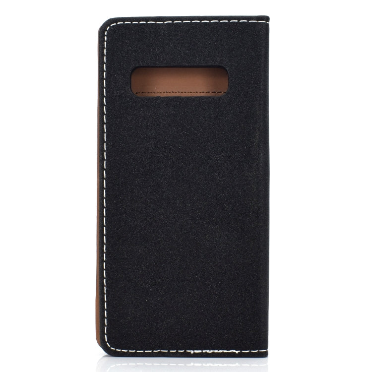 For Galaxy S10 Solid Color Frosted Magnetic Horizontal Flip Leather Case with Card Slots & Holder