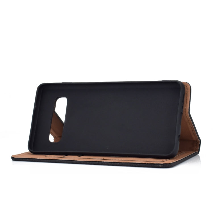 For Galaxy S10 Solid Color Frosted Magnetic Horizontal Flip Leather Case with Card Slots & Holder