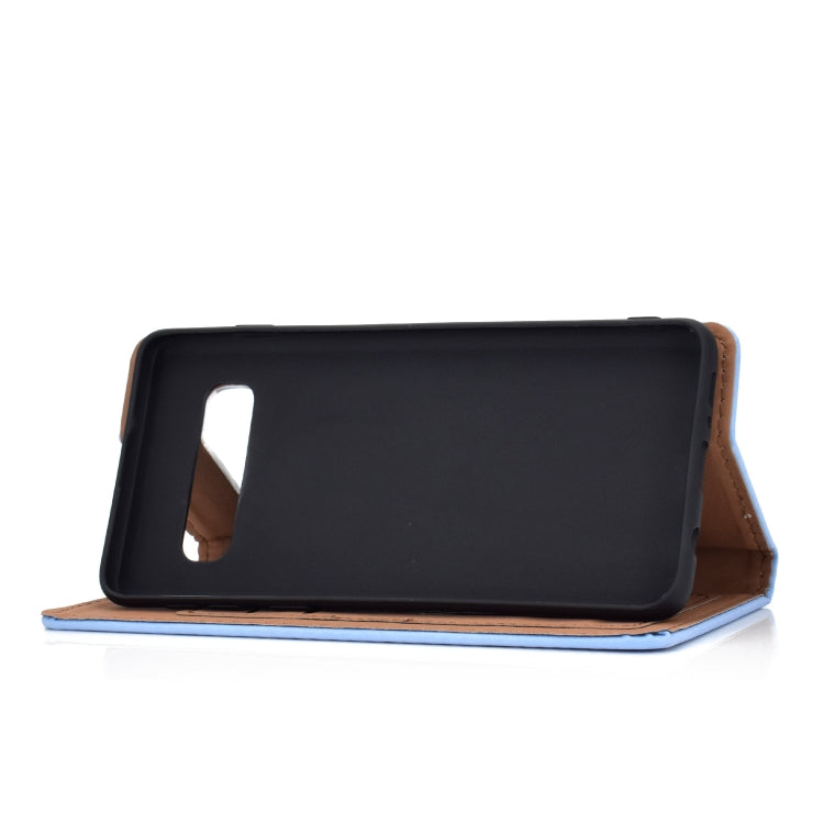 For Galaxy S10 Solid Color Frosted Magnetic Horizontal Flip Leather Case with Card Slots & Holder
