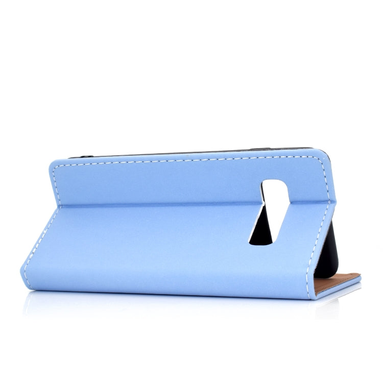 For Galaxy S10 Solid Color Frosted Magnetic Horizontal Flip Leather Case with Card Slots & Holder