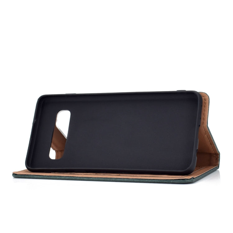 For Galaxy S10 Solid Color Frosted Magnetic Horizontal Flip Leather Case with Card Slots & Holder