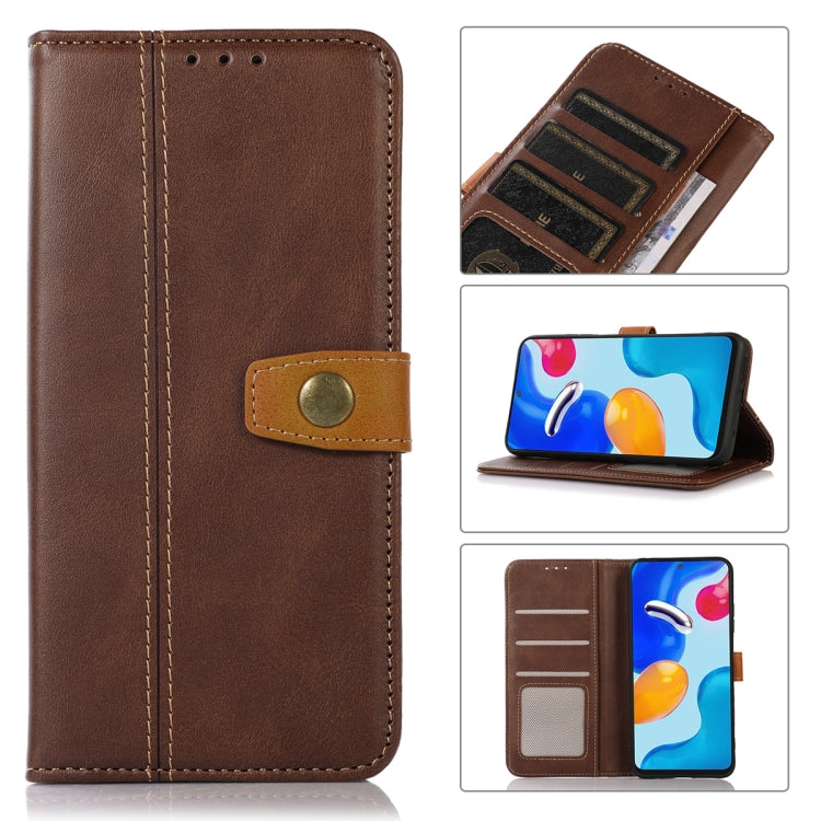 For Samsung Galaxy S23+ 5G Stitching Thread Calf Texture Leather Phone Case