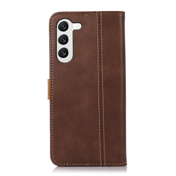 For Samsung Galaxy S23+ 5G Stitching Thread Calf Texture Leather Phone Case