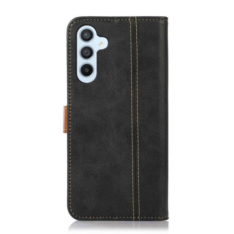 For Samsung Galaxy A34 5G Stitching Thread Calf Texture Leather Phone Case