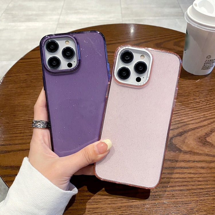 For iPhone 13 Pro Glitter Powder Transparent TPU Phone Case