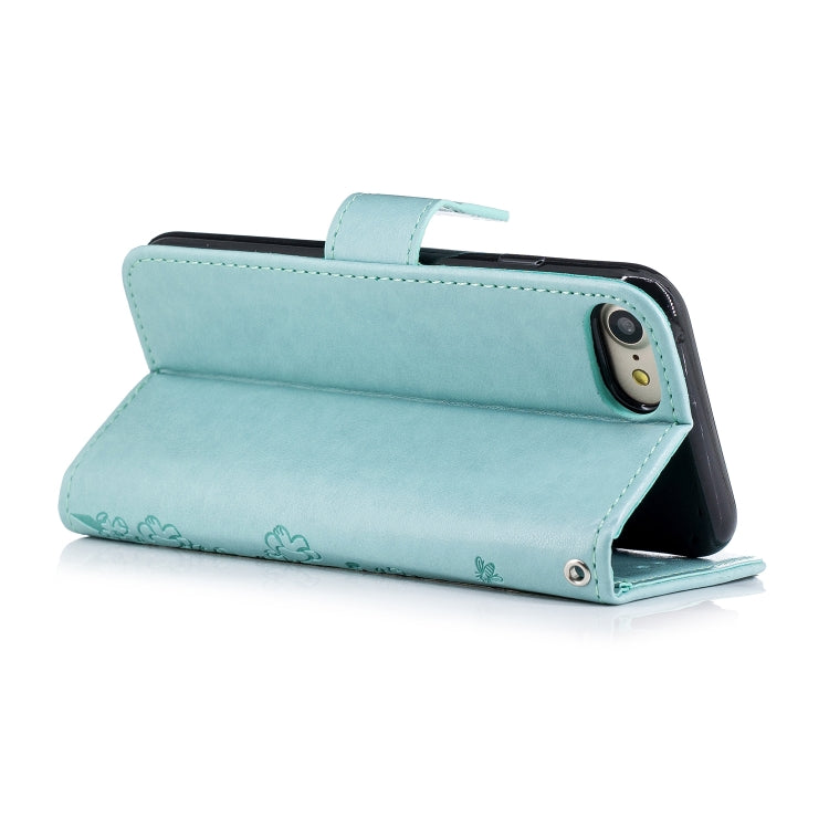 For iPhone SE 2022 / SE 2020 Diamond Encrusted Plum Blossom Embossing Pattern Horizontal Flip Leather Case with Holder & Card Slots & Wallet & Lanyard