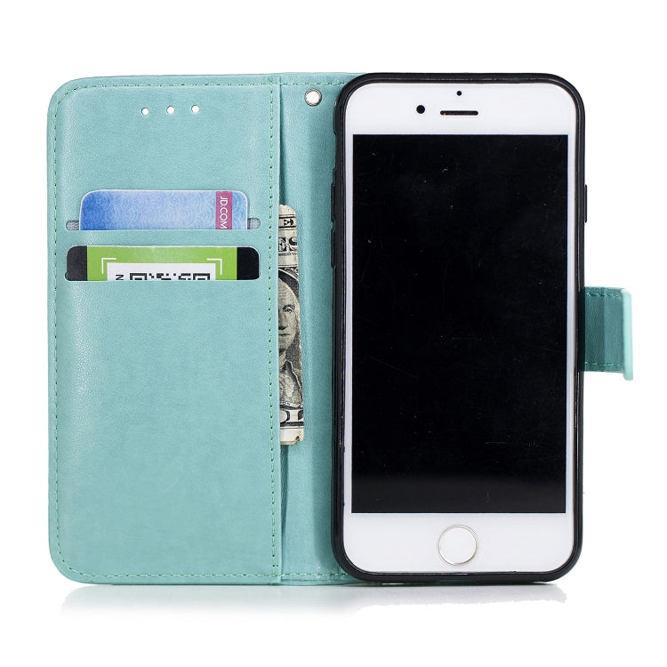 For iPhone SE 2022 / SE 2020 Diamond Encrusted Plum Blossom Embossing Pattern Horizontal Flip Leather Case with Holder & Card Slots & Wallet & Lanyard