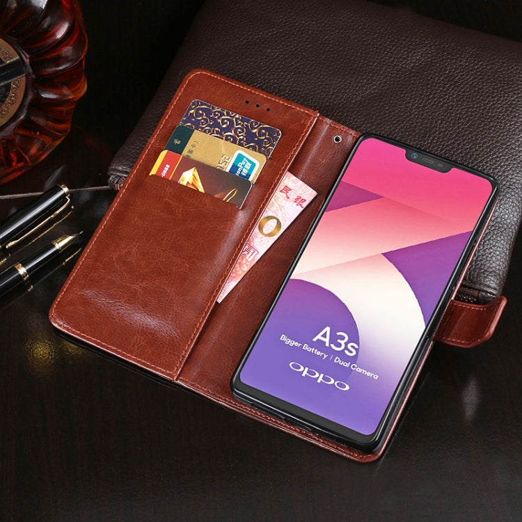For OPPO A12E idewei Crazy Horse Texture Horizontal Flip Leather Case with Holder & Card Slots & Wallet
