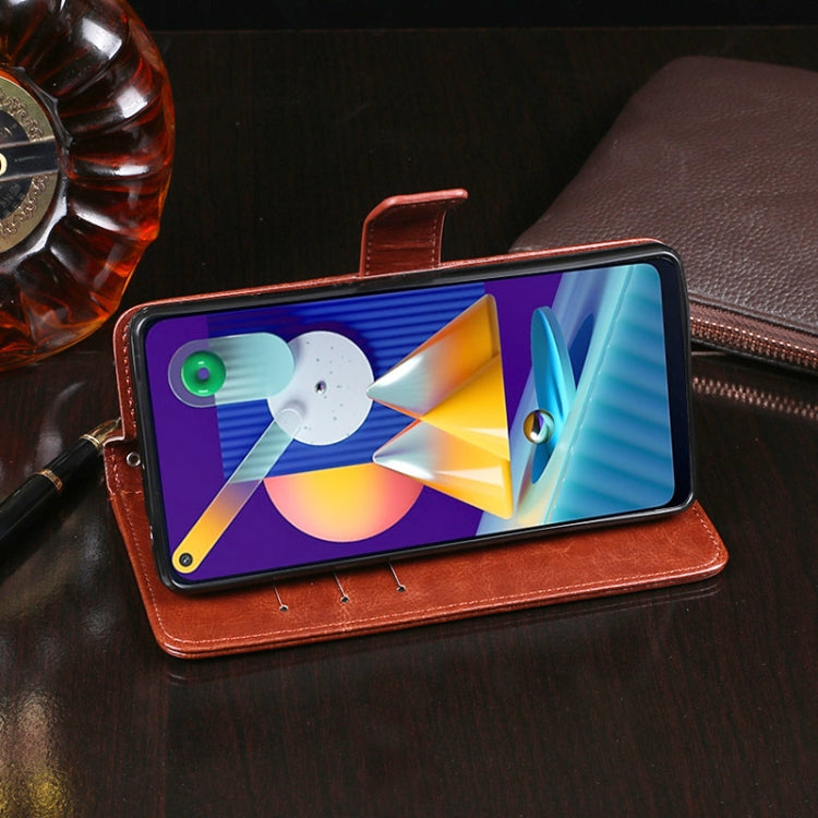 For Galaxy M11 idewei Crazy Horse Texture Horizontal Flip Leather Case with Holder & Card Slots & Wallet