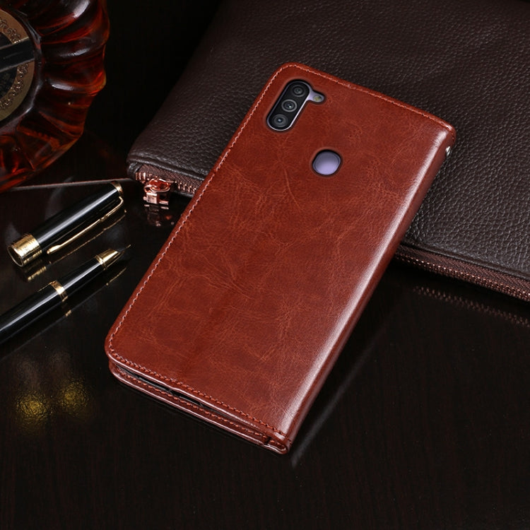 For Galaxy M11 idewei Crazy Horse Texture Horizontal Flip Leather Case with Holder & Card Slots & Wallet