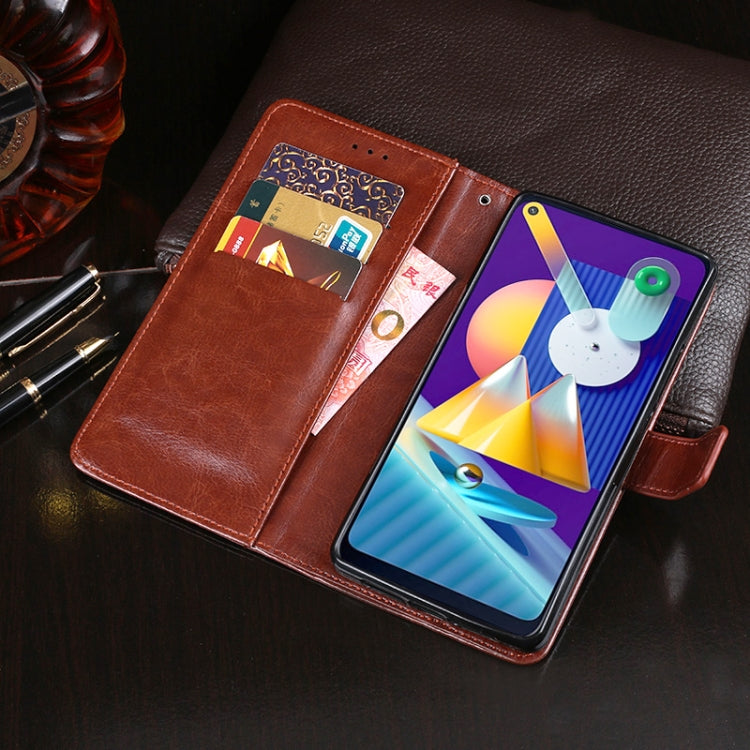 For Galaxy M11 idewei Crazy Horse Texture Horizontal Flip Leather Case with Holder & Card Slots & Wallet