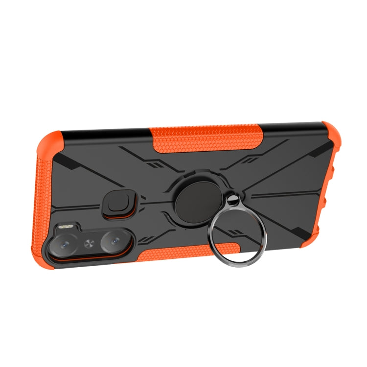 For Infinix Hot 12 Pro Armor Bear Shockproof PC + TPU Phone Case with Ring Holder