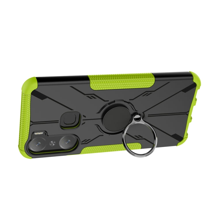 For Infinix Hot 12 Pro Armor Bear Shockproof PC + TPU Phone Case with Ring Holder