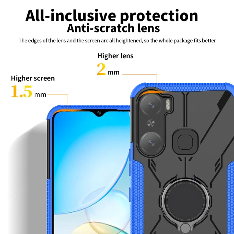 For Infinix Hot 12 Pro Armor Bear Shockproof PC + TPU Phone Case with Ring Holder