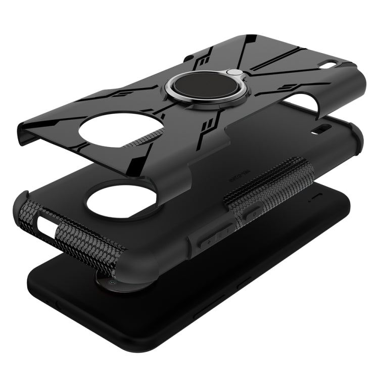 For Nokia C200 Armor Bear Shockproof PC + TPU Phone Case with Ring Holder