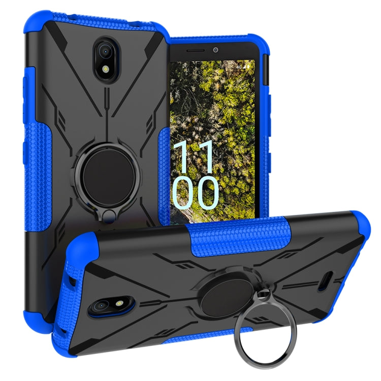 For Nokia C100 Armor Bear Shockproof PC + TPU Phone Case with Ring Holder