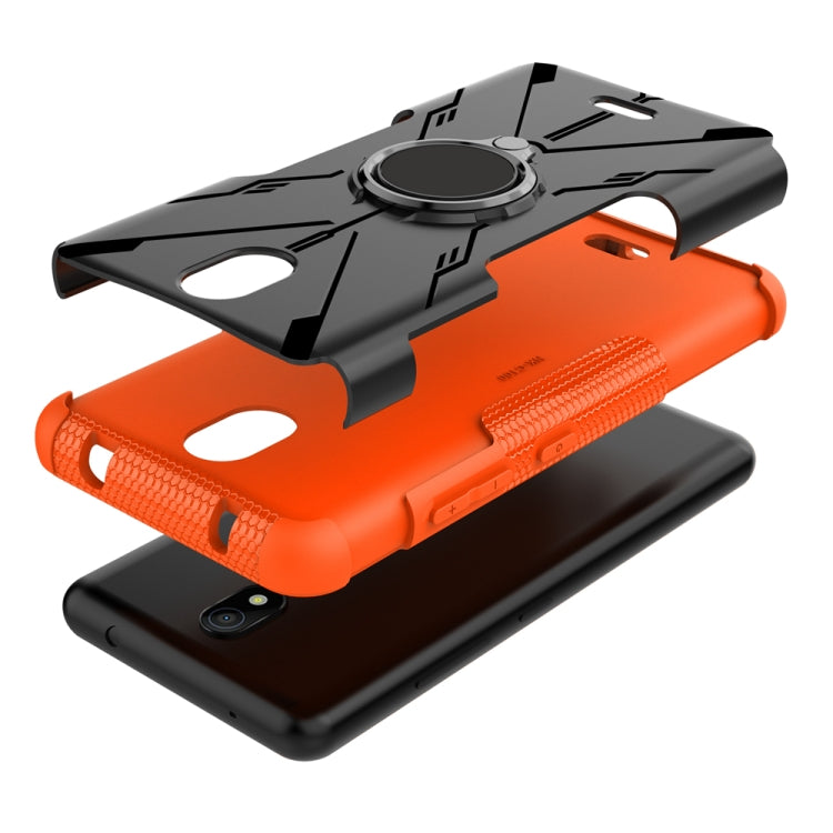 For Nokia C100 Armor Bear Shockproof PC + TPU Phone Case with Ring Holder