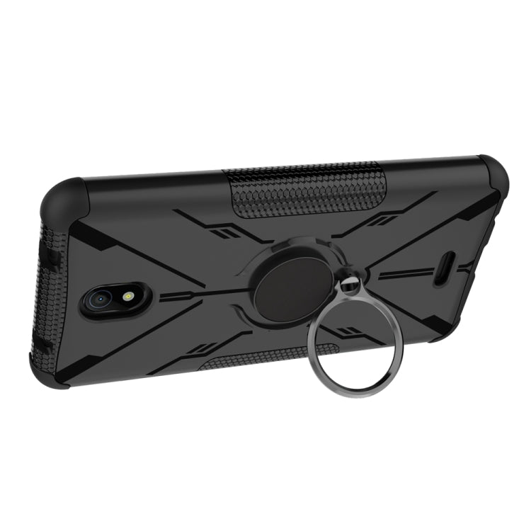 For Nokia C100 Armor Bear Shockproof PC + TPU Phone Case with Ring Holder